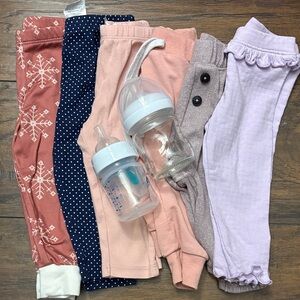 Assorted Baby Pants and Bottles Set